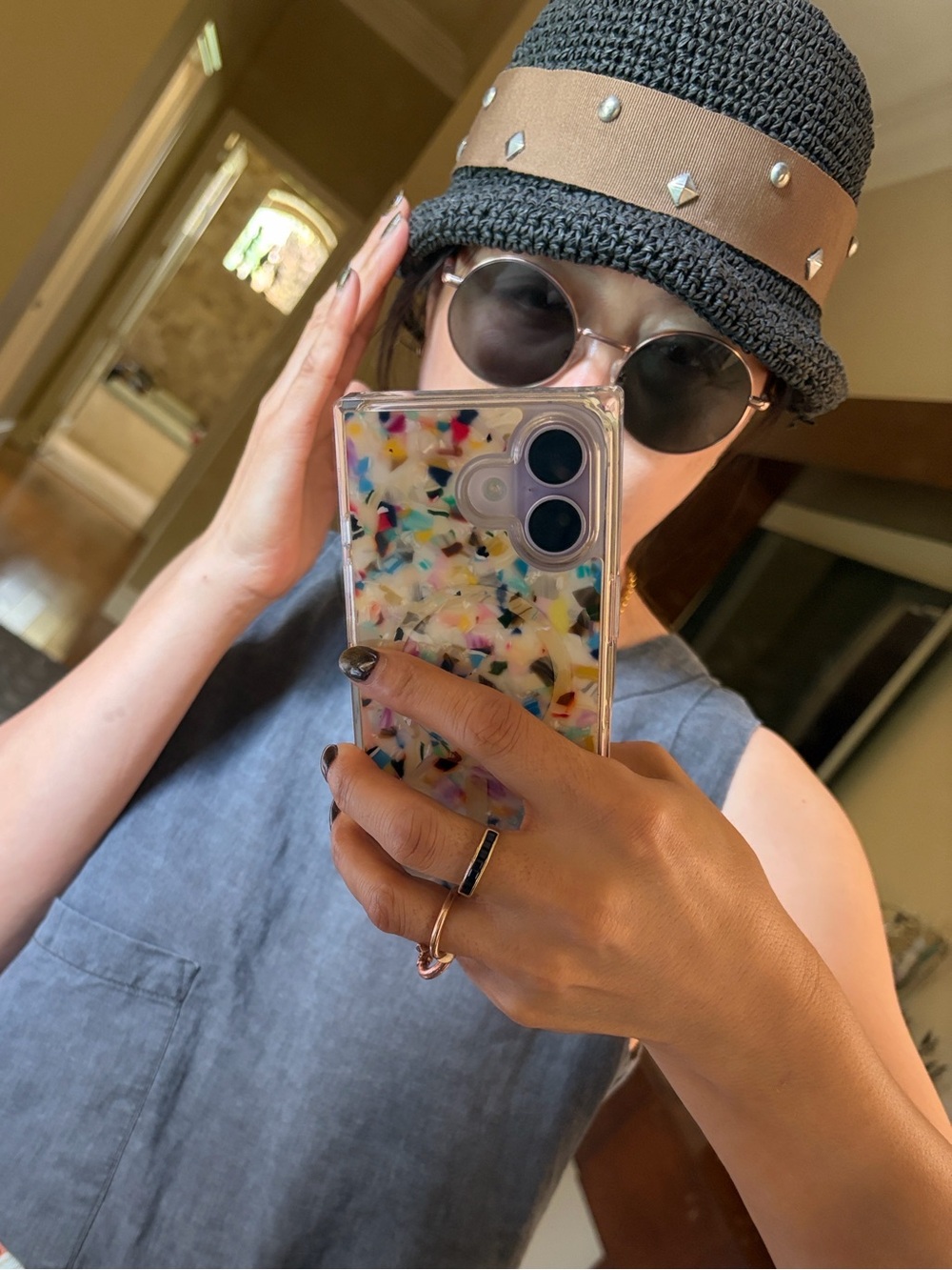 Vintage look woodies Black Round Sunglasses